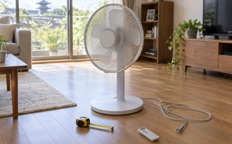 京都市で処分前の外寸や電池を確認する家庭用扇風機