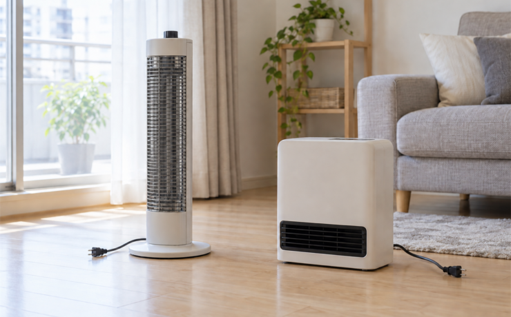 京都市で処分前の電気ストーブとセラミックファンヒーター
