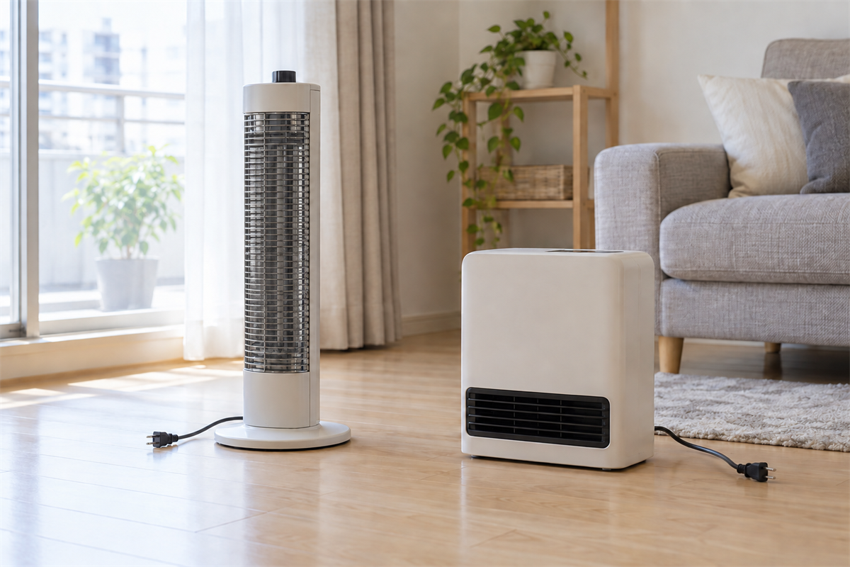 京都市で処分前の電気ストーブとセラミックファンヒーター